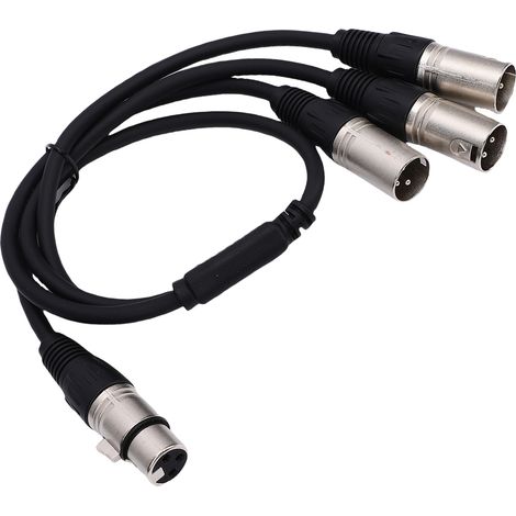 Câble répartiteur en Y XLR femelle 3 broches vers XLR mâle 3 broches (60 cm) symétrique pour microphone de table de mixage (1/5)