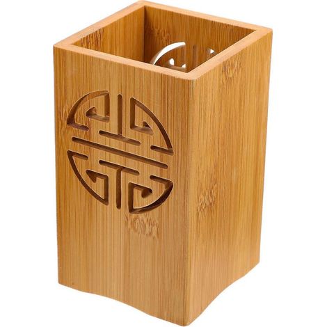 Égouttoir à baguettes, porte-cuillères en bambou, porte-ustensiles de cuisine, égouttoir à couverts-15x8.5x8.5cm (1/4)