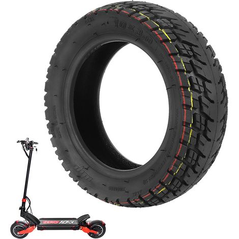 Pneu de rechange ULIP103 tout-terrain sans chambre à air pour trottinette électrique, renforcé, antidérapant et résistant à l'usure, 10x3. Accessoires inclus. (1/5)