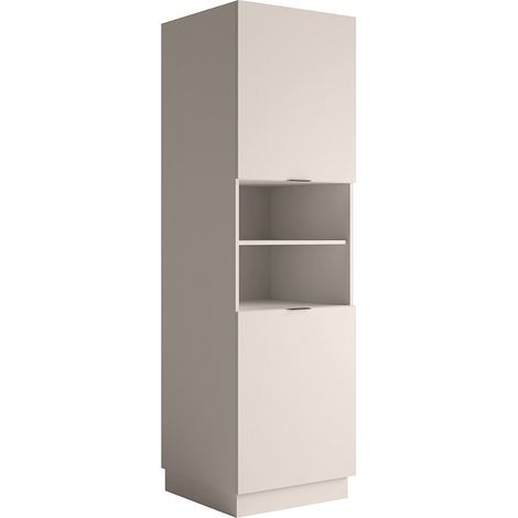 Colonne de cuisine avec 2 portes et 2 niches - Beige - CARMEO