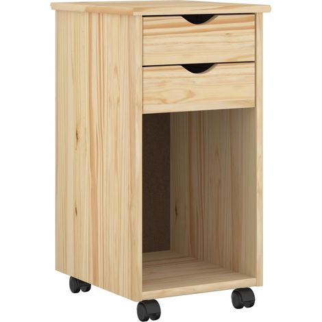 Gabinete rodante Marrón 34 x 39 x 65,5 cm Pino macizo vidaXL