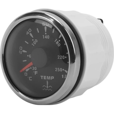 Jauge de Température de l'eau, Jauge de Température pour de de l'eau avec Capuchon PVC ABS 316 Acier Inoxydable pour Bateaux RV (BLACK) (1/5)