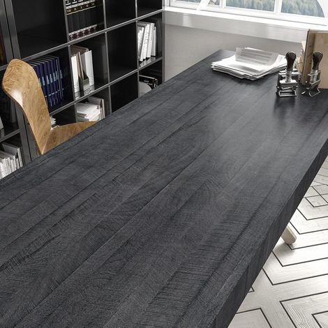 Papier Peint Bois Noir Gris Papier Adhesif Pour Meuble Bois Revetement Plan De Travail Cuisine Papier Peint Autocollant Gris Rouleau Adhesif Decoratif Film Adhesif Pour Meuble 60cm X 300cm (1/5)