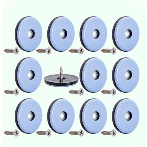 (26x Patins) pour Meuble en Téflon avec vis - Ø 25 mm (Rond) - PTFE Patins pour Meubles/Planeur PTFE (Teflon) avec vis (1/5)