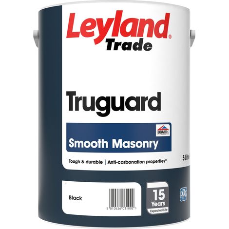Leyland Trade Truguard 15 Year Masonry Paint - 5 Litre - Black