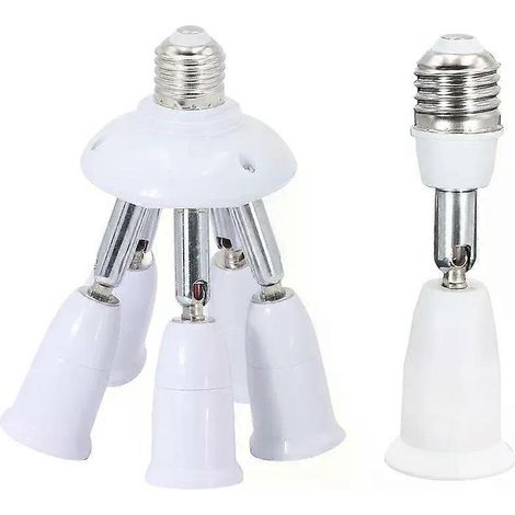 Adaptateur universel E27 vers E27 avec douille allongée, rotation à 180°, pour ampoule LED tubulaire. (1/5)
