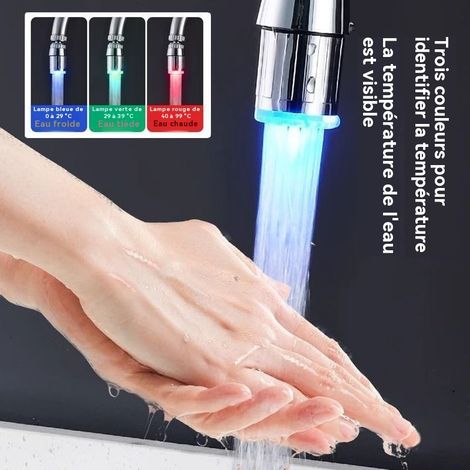 Robinet à changement de couleur contrôlé par la température, contrôle de température par LED tricolore, sans fonction de chauffage. (1/5)