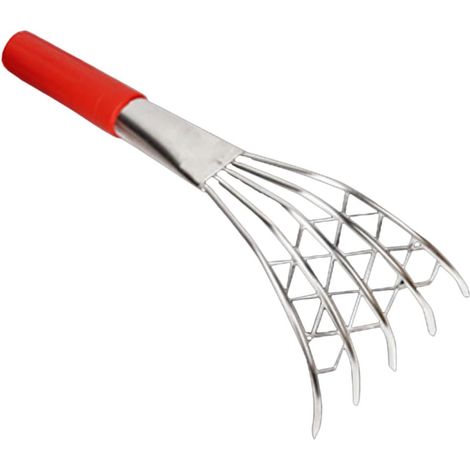 Râteau ergonomique en métal pour la pêche aux coquillages (huîtres, palourdes, fruits de mer) râteau manuel compact et facile à manier pour la plage. (1/5)