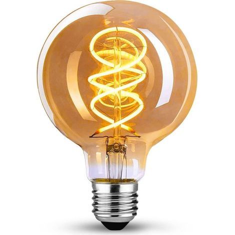 Edison Vintage Ampoule E27, E27 LED Vintage Dimmable 4 W Rétro Lampe LED Blanc Chaud 2200K Edison Ampoule E27 Vintage Idéal pour la nostalgie et l'éclairage rétro dans le Home Café Bar - 1 pièce (G80 (1/5)
