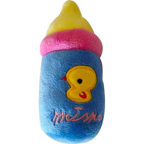 Jouet en peluche pour chien, bouteille de lait résistante aux morsures, soulage l'ennui, animal de compagnie doux qui couine pour l'intérieur et l'extérieur, bleu (1/5)