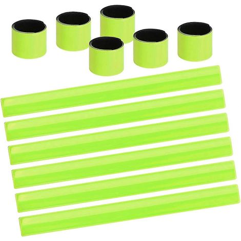 Bandes réfléchissantes, lot de 12 bracelets à pression réfléchissants, bracelets/chevilles hautement réfléchissants, brassards de sécurité à pression pour le cyclisme, la course à pied, adultes et enf (1/5)
