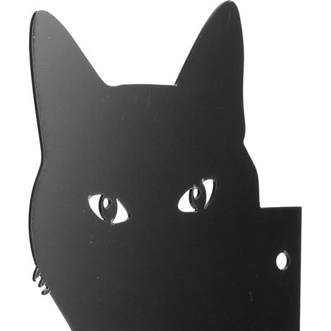 Statue de chat en acrylique réaliste, décoration extérieure pour jardin ou terrasse, répulsif anti-nuisibles, noir (1/5)