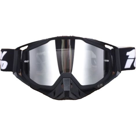 Lunettes de moto anti-vent, lunettes de sport cyclisme ski anti-UV, monture noire avec plaquette nasale noire, pour vélo tout-terrain (1/5)