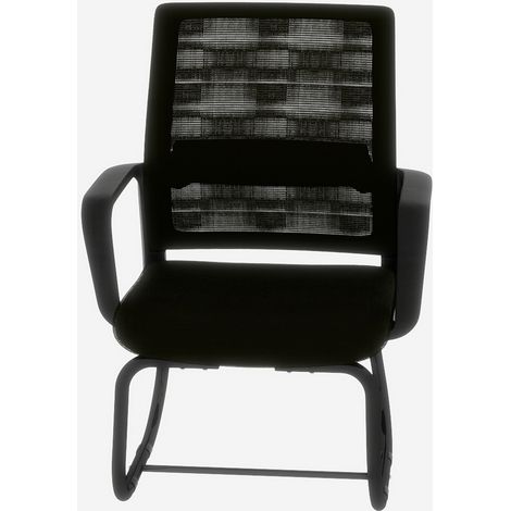 Chaise de bureau ergonomique en maille respirante, structure métal noire, accoudoirs intégrés et confort durable pour bureau ou salon - CHICFURN (1/5)