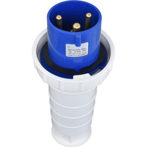 Connecteur industriel étanche 3 phases 3 broches 2P+T 220-250V 63A prise fiche câble IP67 (1/5)