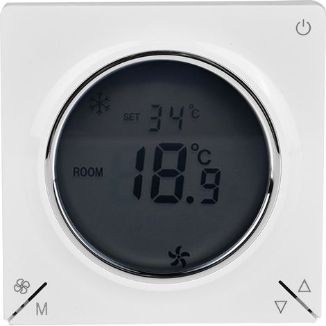Thermostat central LCD pour climatiseur/ventilo-convecteur, mode refroidissement/chauffage, régulateur de température ambiante