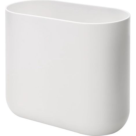 Semplice cestino in plastica per bagno o cucina, bianco, dal design moderno. (1/5)