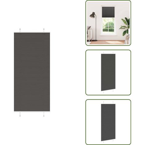 vidaXL Plissee Schwarz 85x200 cm Stoffbreite 84,4 cm Polyester (1/5)
