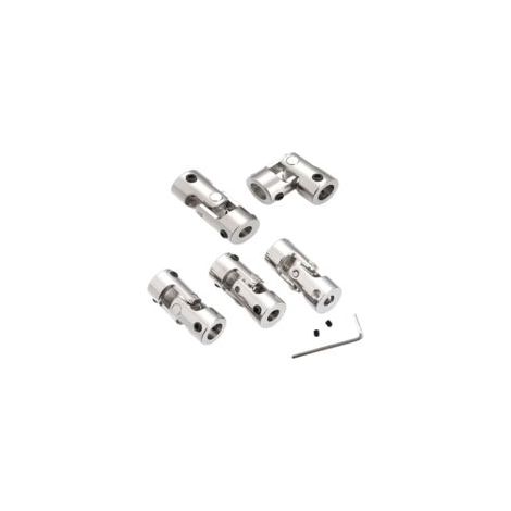 Sollbry Lot de 5 accouplements d'arbre métalliques, connecteur moteur universel, accouplement d'essieu et connecteur moteur, connecteur universel métallique utilisé pour connecter des voitures miniatu (1/2)