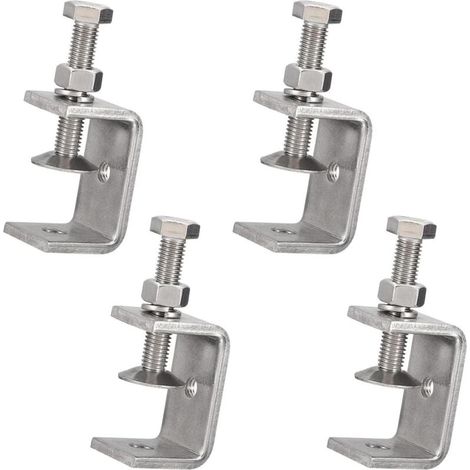 Set di 4 piccoli morsetti a C in acciaio inossidabile, 15-38 mm, acciaio inossidabile, set di morsetti a C per saldatura, falegnameria, assemblaggio domestico e lavorazione del legno (1/4)