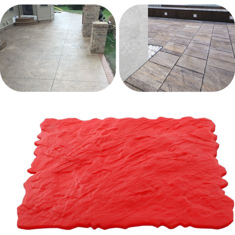 Moule à béton estampé de 49,99 cm x 49,99 cm - Moule à béton estampé universel sans joint, texture pierre, moule pour pierre d'extérieur, motif ardoise fissurée