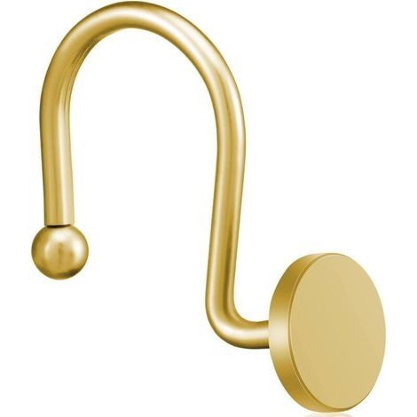 Set di 12 ganci dorati per tenda da doccia, anelli antiruggine per tenda da doccia per il bagno, ganci in metallo per asta tenda da doccia, design rotondo e robusto (1/3)