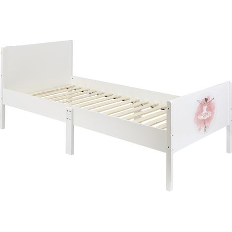Kids Single Bed Frame - Ballerina - L199 x W95 x H80 cm - White