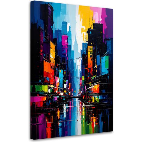 Wandbild Bunte Stadt Abstrakt 40x60 cm (1/5)