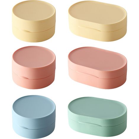Lot de 6 Boîte à savon, étanche, plateau intégré, polypropylène, voyage camping sport (1/5)