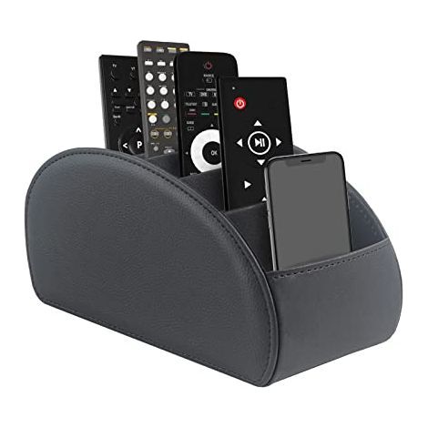 Support de Rangement pour Télécommande avec 5 Poches, Grande Housse pour Télécommandes TV, DVD, 4K Stick et Bluray, Rangement pour Télécommandes et Stylos, L-Noir (1/4)