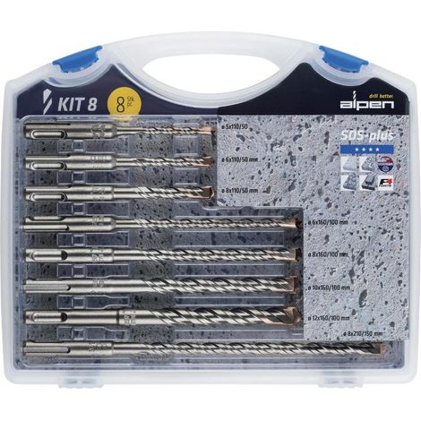 Estuche Brocas Alpen Sds Plus 8 Piezas Kit