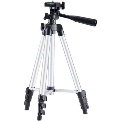 Telescopic Tripod for Laser Level, Compatible with Dewalt and Makita, Silver, Ideal for Construction Site (1/4)