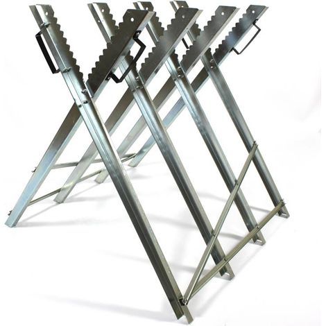 Estexo – Scie à bois pliable en métal galvanisé – Charge maximale 150 kg – Dimensions 82 x 85 x 78 cm – Quatre porte-bûches dentés