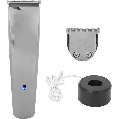 Coupe-cheveux électrique rechargeable professionnel argent, tondeuse à barbe et cheveux, machine de coupe sans fil (1/5)