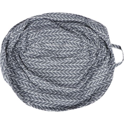Housse de Pouf Géant DIY Rangement Jouets Housse Canapé Lavable Tissu Robuste Gris Blé 80x80cm (1/5)