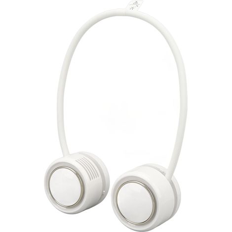 Ventilateur de cou pliable à 3 vitesses, silencieux et sans pales, idéal pour l'école, 1600 mAh, blanc. (1/5)