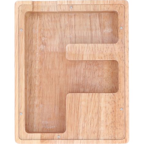 Coffre-fort transparent personnalisé en forme de lettre en bois pour enfants - Tirelire éducative (1/5)