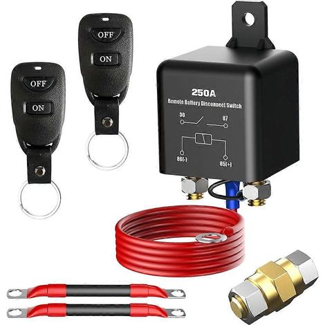 Interrupteur de déconnexion de batterie à distance à borne latérale 12 V 250 A - Interrupteur coupe-circuit principal sans fil avec télécommande (1/5)