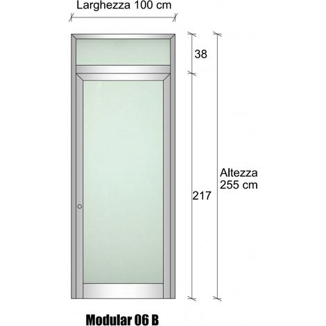 Modulo Continuativo Parete Divisoria in Alluminio e Vetro Satinato con Porta - H2550xL1000 mm - Colore Verde Mix ITALFROM (1/4)