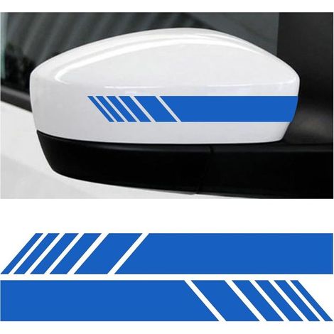 2 PCS Autocollant Réfléchissant pour Rétroviseur de Voiture, Rétroviseur Autocollant de Voiture Bande Réfléchissante, Autocollant Personnalisés Autocollants Bande Latérale Voiture(Bleu) (1/5)