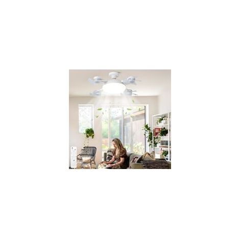 Ventilateur de Plafond LED 4 Lames - Télécommande, 3 Vitesses, Dimmable, Lumière et Ventilation 2 en 1