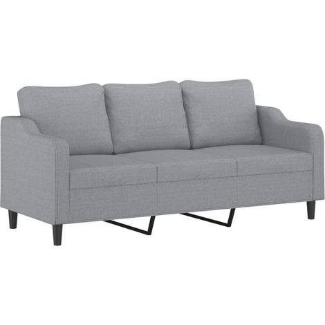 Canapé  Sofa à 3 places Gris clair 180 cm Tissu (1/5)