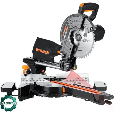 Manuzen - Scie à onglet radiale 2 000 W – laser et 3 lames – Noir (1/2)