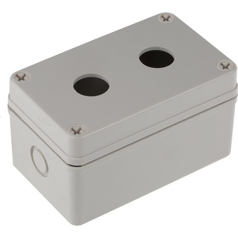 Boîtier de bouton-poussoir, 2 découpes , couleur Gris en Plastique, diamètre: 22mm ( Prix pour 1 ) (1/3)