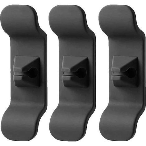 Lot de 3 range-câbles auto-adhésifs à clip, 10 x 3 x 1,7 cm, noirs (1/5)