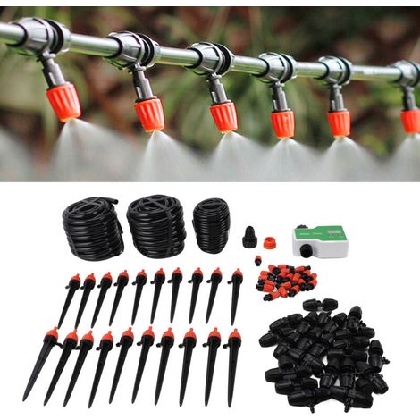 Kit d'Irrigation Goutte à Goutte Automatique avec Programmateur - Système d'Arrosage pour Serre, Jardin, Pelouse et Plantes en Pot - Économiseur d'Eau