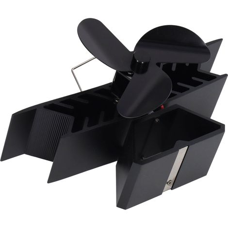 Ventilateur de poêle thermoélectrique à 3 pales pour cheminée à bois, en alliage d'aluminium, forme plane, alimenté par la chaleur (1/5)
