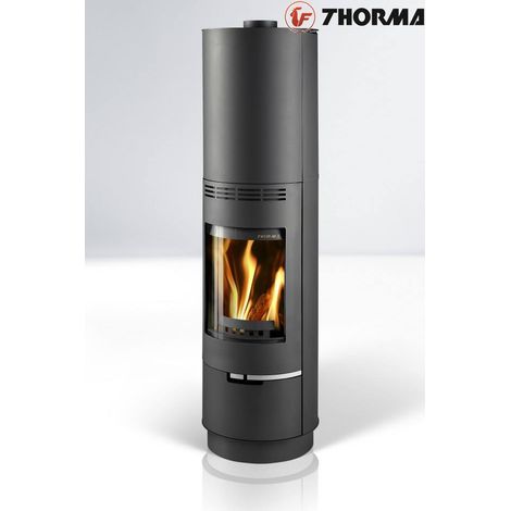 Kaminofen SEVILLA, schwarz 7,5 kW, H/B/T: 1816/510/455 mm