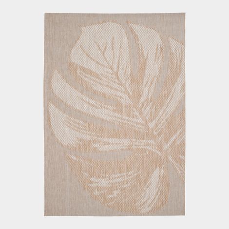 Tapis d'extérieur et d'intérieur aspect naturel - Palme sauvage - Beige - 160 x 230 cm (1/5)
