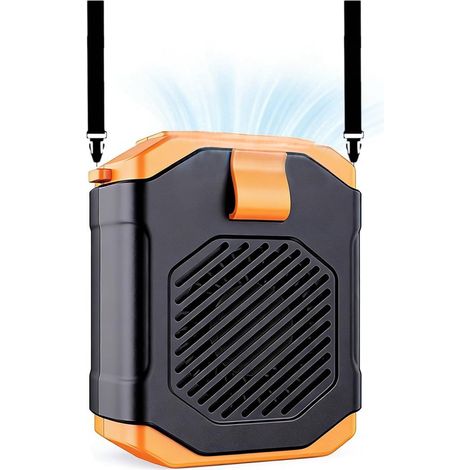 Este ventilador portátil con clip para cinturón incorporado es recargable y se puede sujetar al cinturón o al pantalón,luz integrada y cordón (1/5)